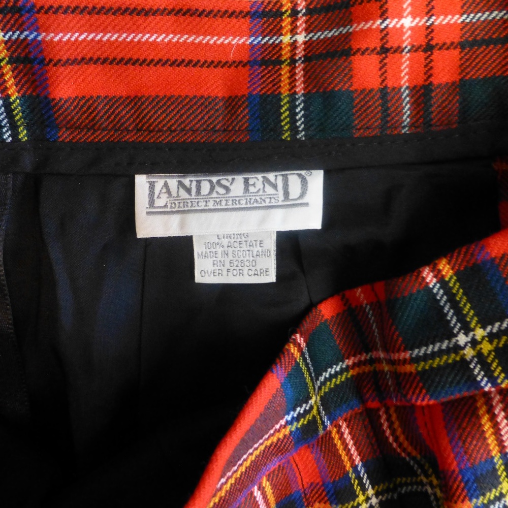 LANDS END tartan grunge100 wool plaid skir…